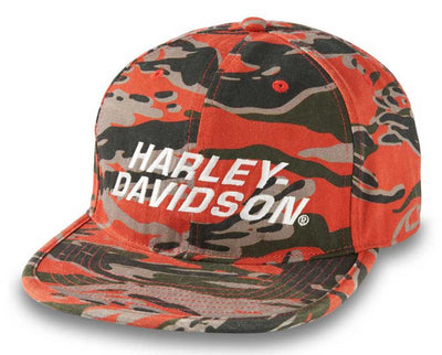 Harley-Davidson® Men's Faster Adjustable Snapback Baseball Cap- Orange