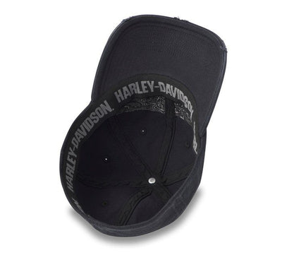 Flying Lap Distressed Stretch-Fit Cap - Harley Black