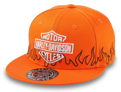 Harley-Davidson® Men's Flames B&S Fitted Baseball Cap - Orange