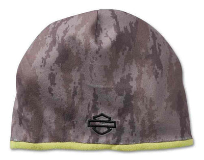 Harley-Davidson® Men's Reversible Camo Beanie Cap - Lime/Gray