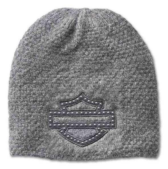Harley-Davidson® Women's Stud Bar & Shield Beanie Cap - Gray