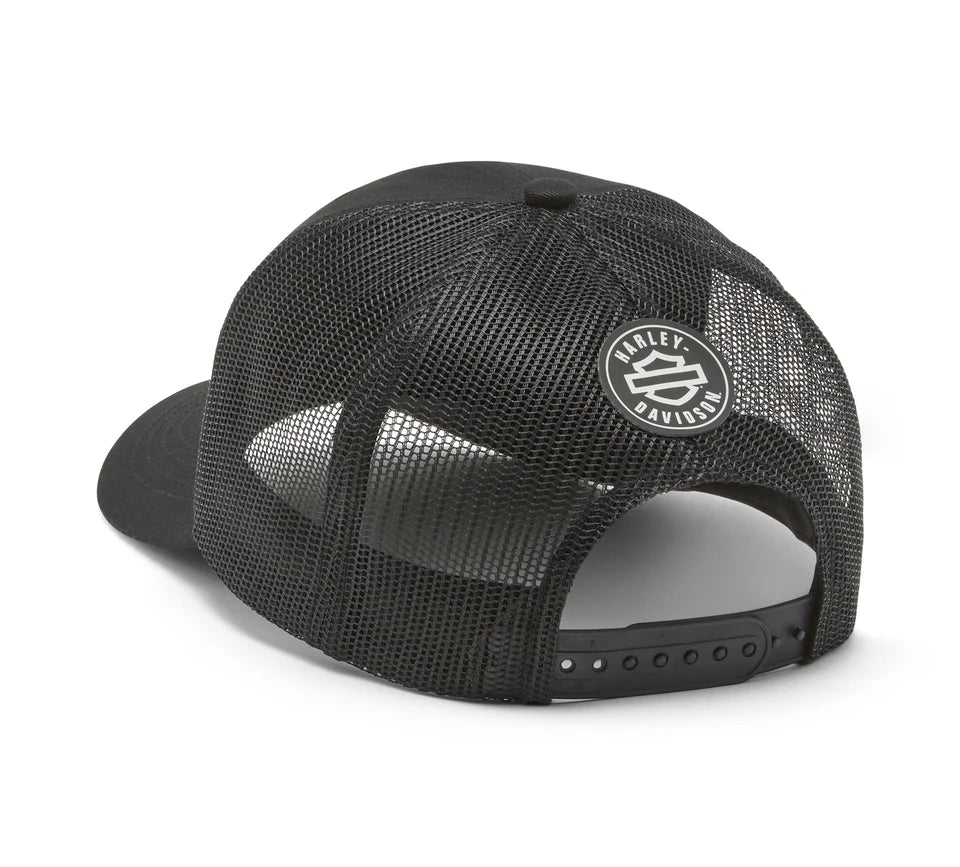 Logo Switchback Trucker Cap Black
