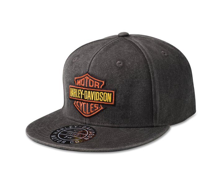 Bar & Shield Washed Fitted Cap - Black Beauty