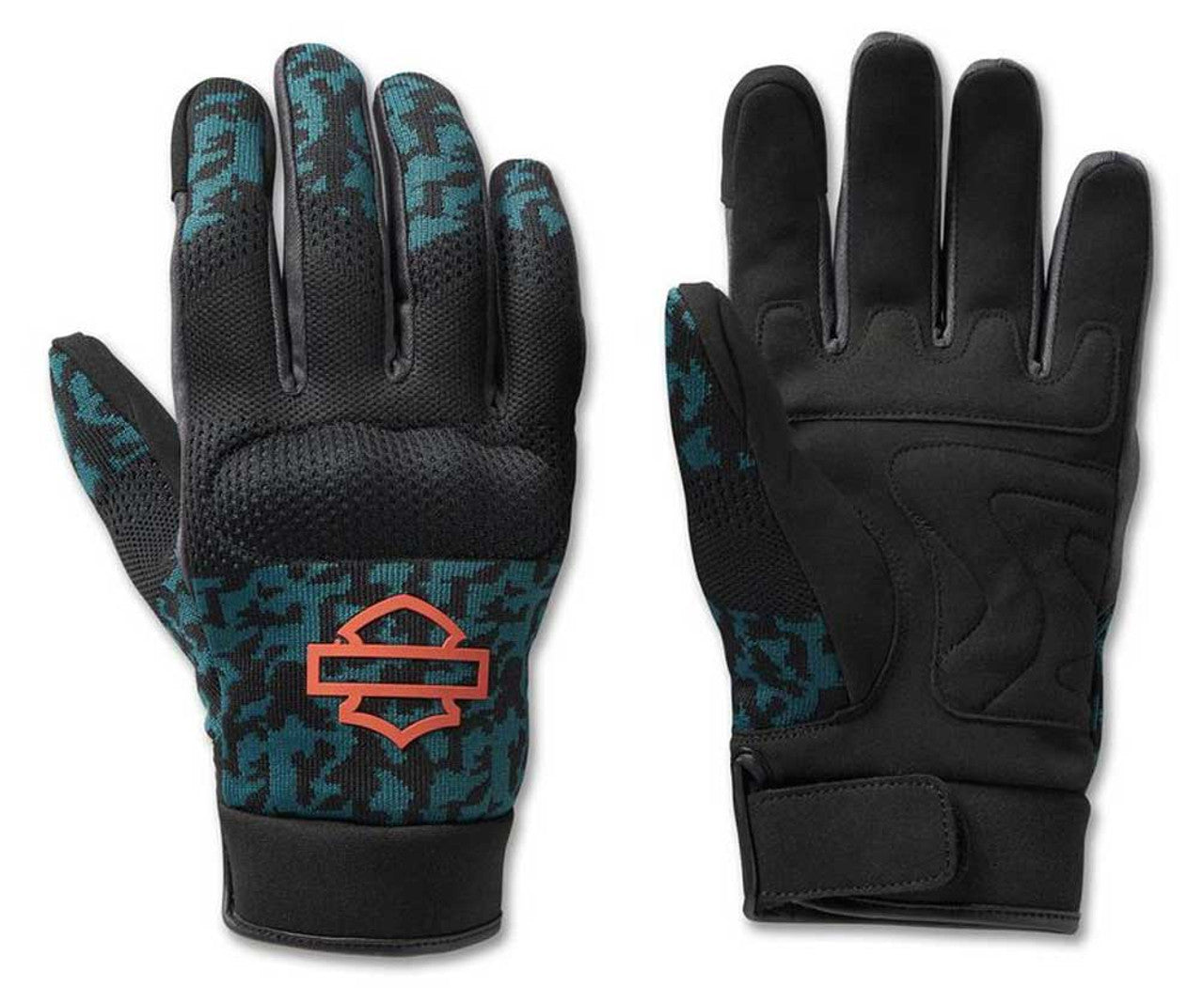 Harley-Davidson® Men's Dyna Knit Mesh Full-Finger Gloves - Teal Camo