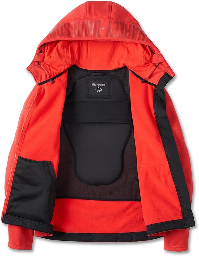 Harley-Davidson Women’s Riding Fleece, Deflector 2.0 Hooded, Red