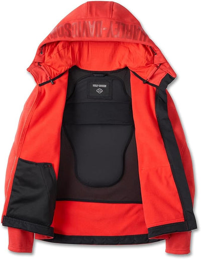 Harley-Davidson Women’s Riding Fleece, Deflector 2.0 Hooded, Red