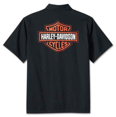 Harley-Davidson® Men's Bar & Shield Short Sleeve Woven Shirt - Black
