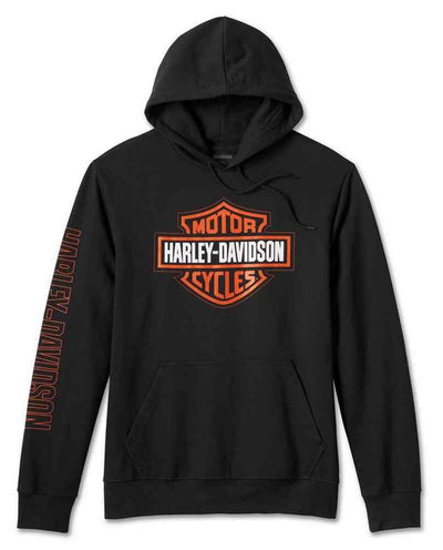 Harley-Davidson® Men's Bar & Shield Pullover Fleece Hoodie - Black