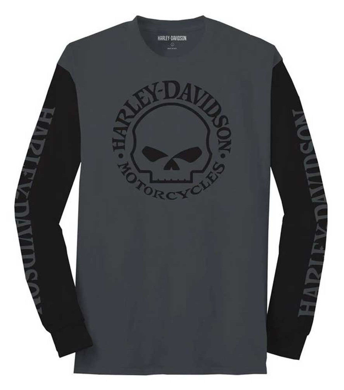 Harley-Davidson® Men's Willie G Skull Colorblock Long Sleeve Tee