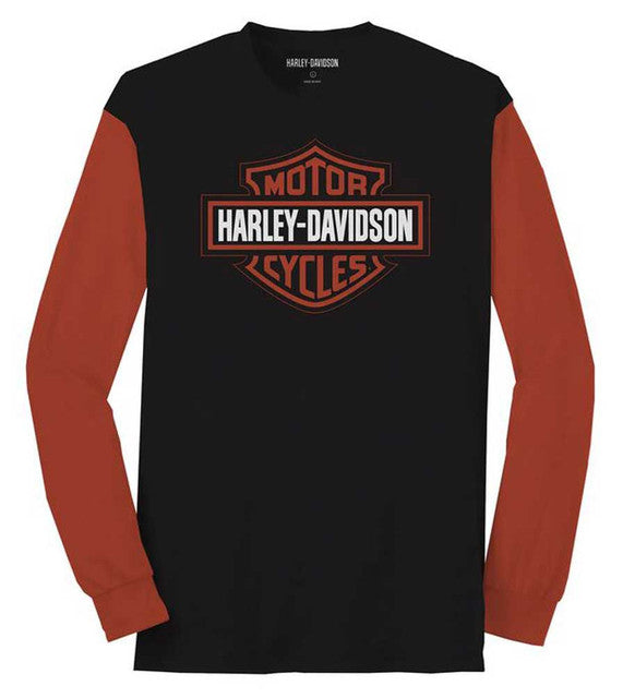 Harley-Davidson® Men's Bar & Shield Logo Colorblock Long Sleeve Tee