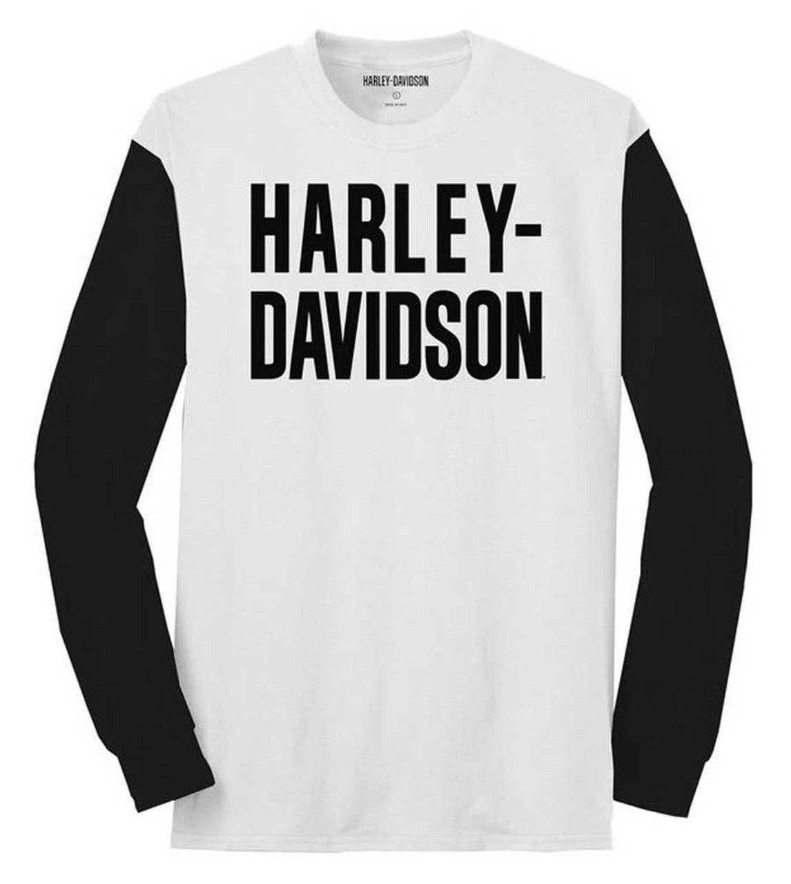 Harley-Davidson® Men's Foundation Colorblock Long Sleeve Tee - White