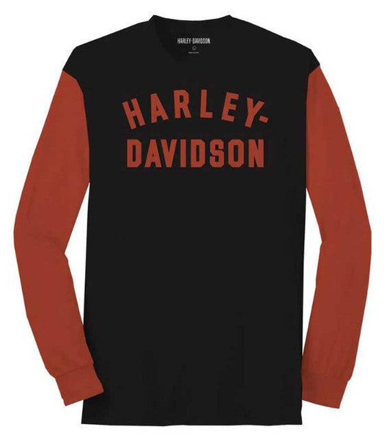 Harley-Davidson® Men's Staple H-D Colorblock Long Sleeve Tee - Black