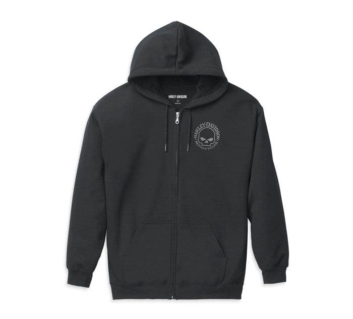 Men's Skull Graphic Zip Front Hoodie