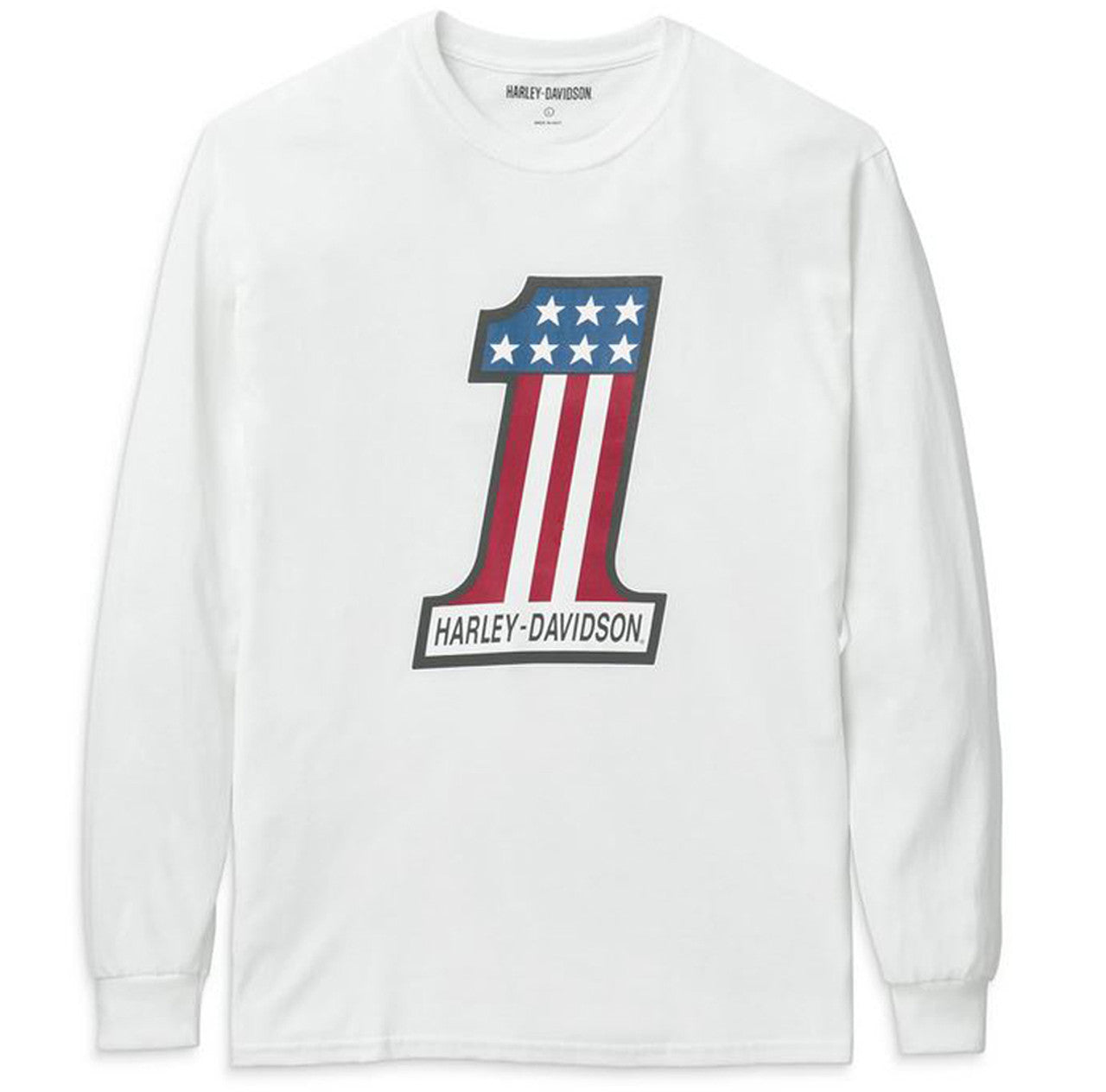 Harley-Davidson® Men's #1 Racing Logo Long Sleeve Shirt, White