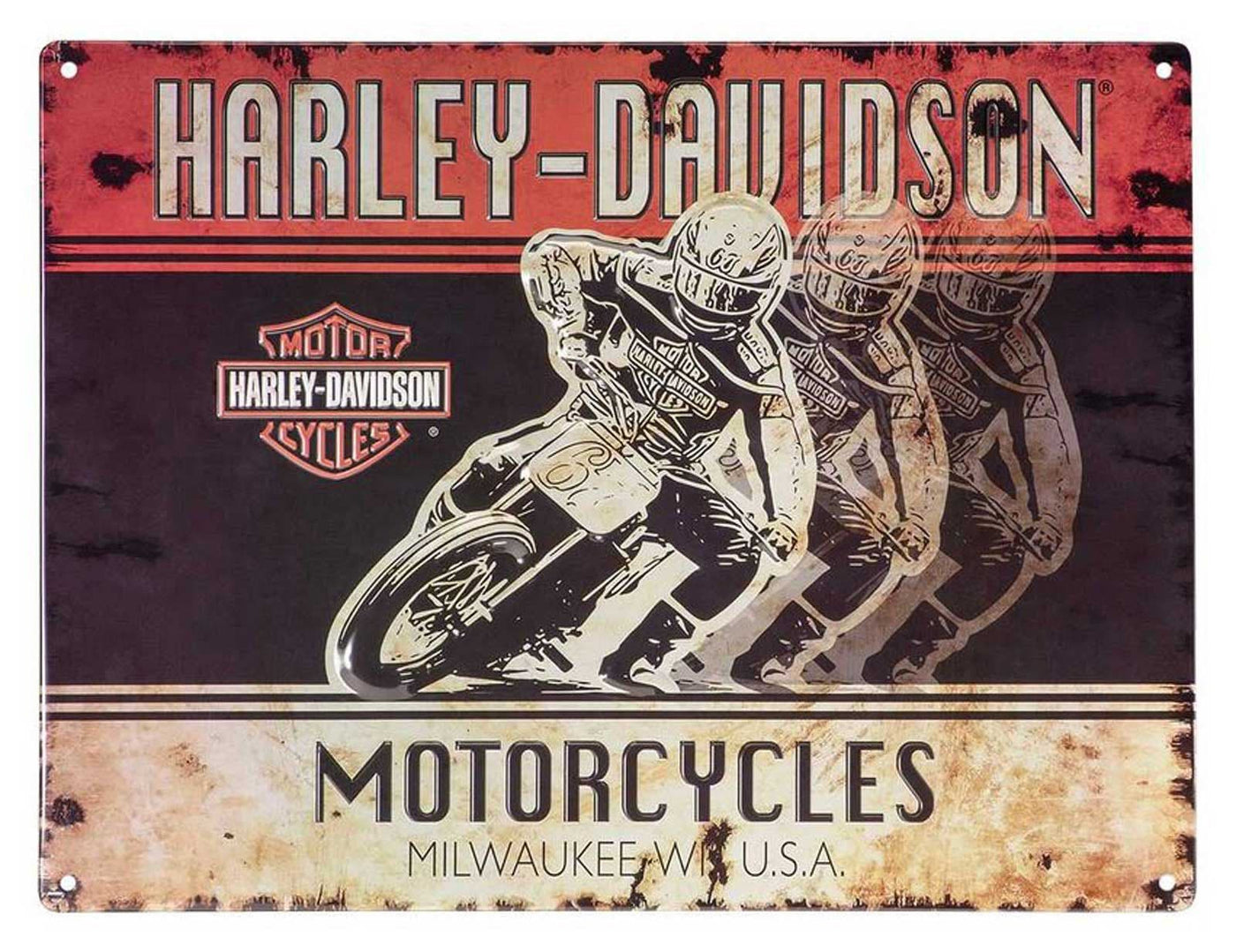 mbossed Racers Motorcycle Tin Sign - 15.75 x 12 inches HDL-15539