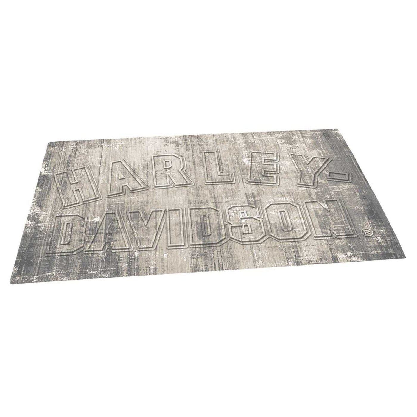 H-D Sculpted Acrylic Area Rug with Carved Logo