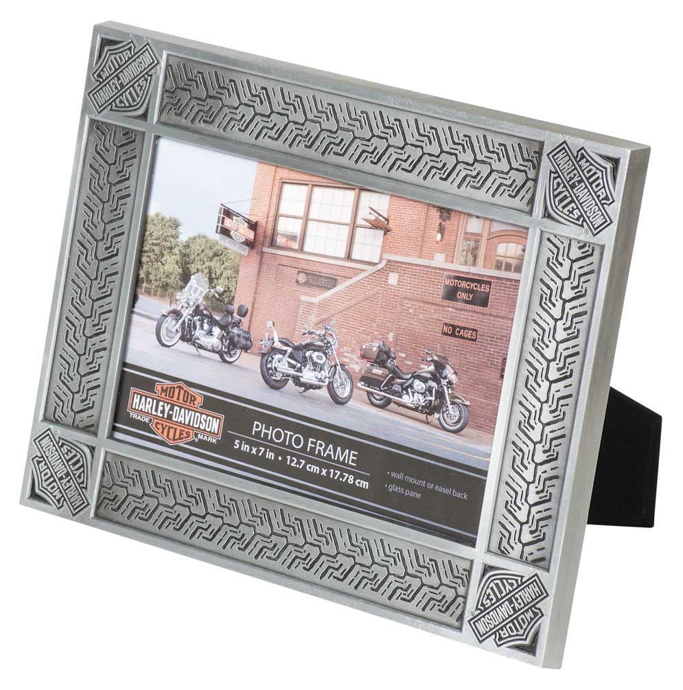 Tire Tread Tin Plated Picture Frame -Holds 5 x 7 Photo HDX-99171