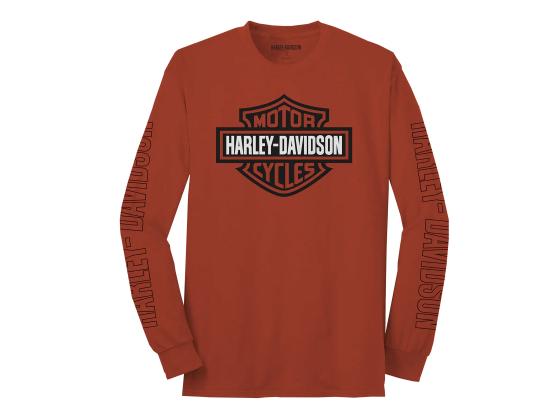 Men's Bar & Shield Long Sleeve Graphic Tee Orange