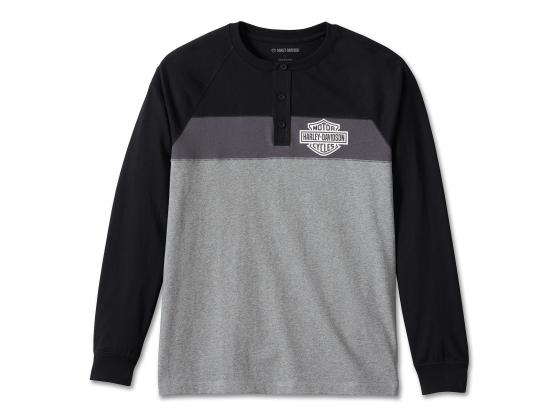 Men's Darting Henley Colorblocked Black