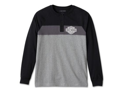 Men's Darting Henley Colorblocked Black
