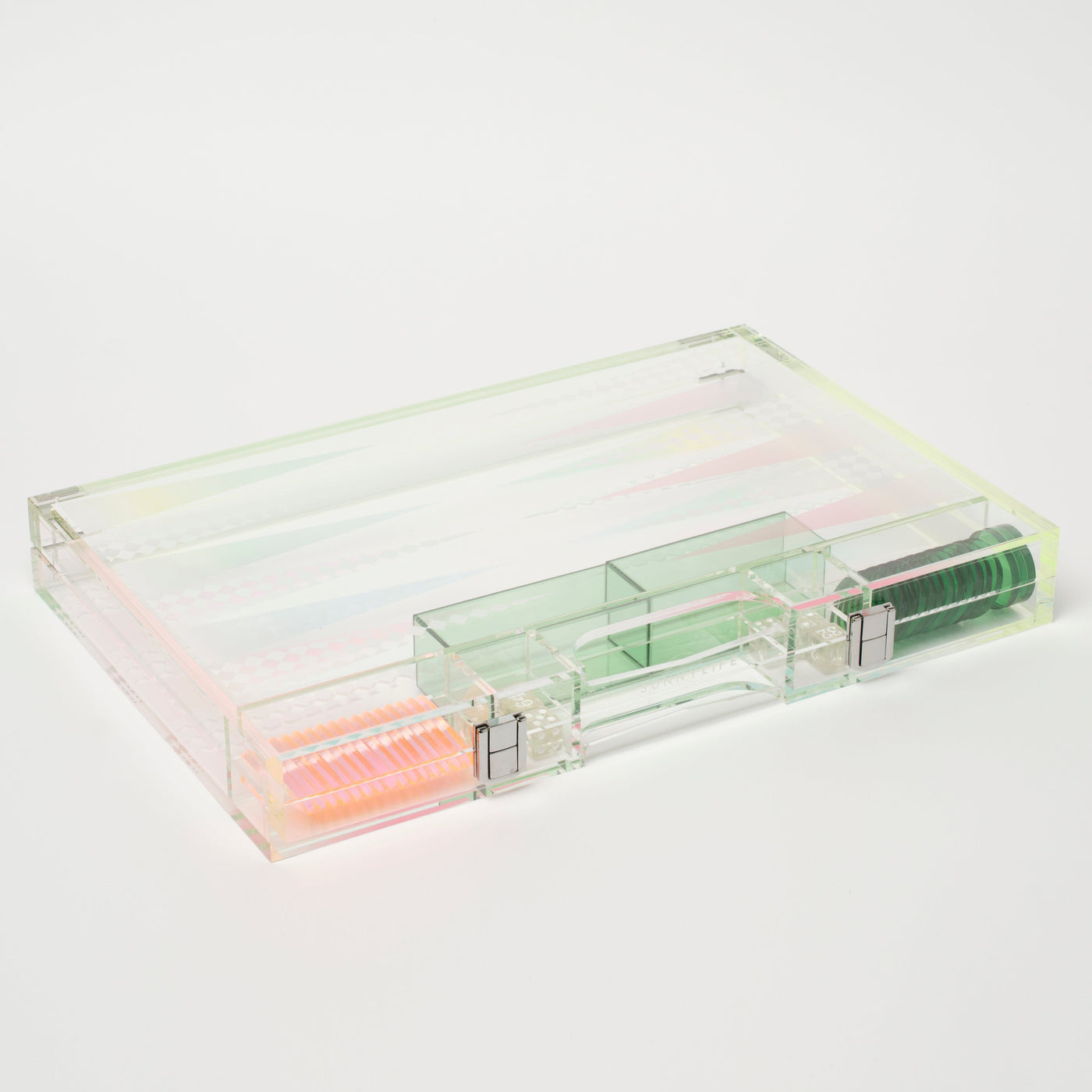 Ombre Lucite Backgammon Sherbert