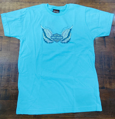 YOUTH GIRL KIDS HD WINGED BLUE S/S