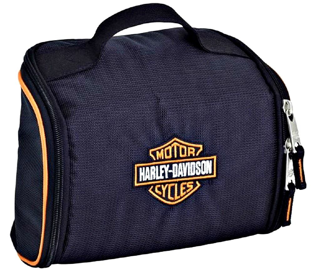 Harley-Davidson Fabric Toiletry Kit in Black | Bar & Shield Logo