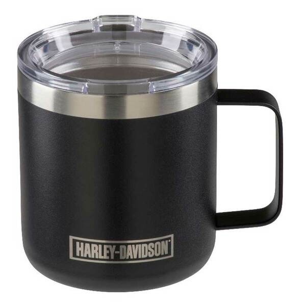 HDX-98629-Etched H-D Stainless Steel Travel Mug w/ Lid - 12 oz.